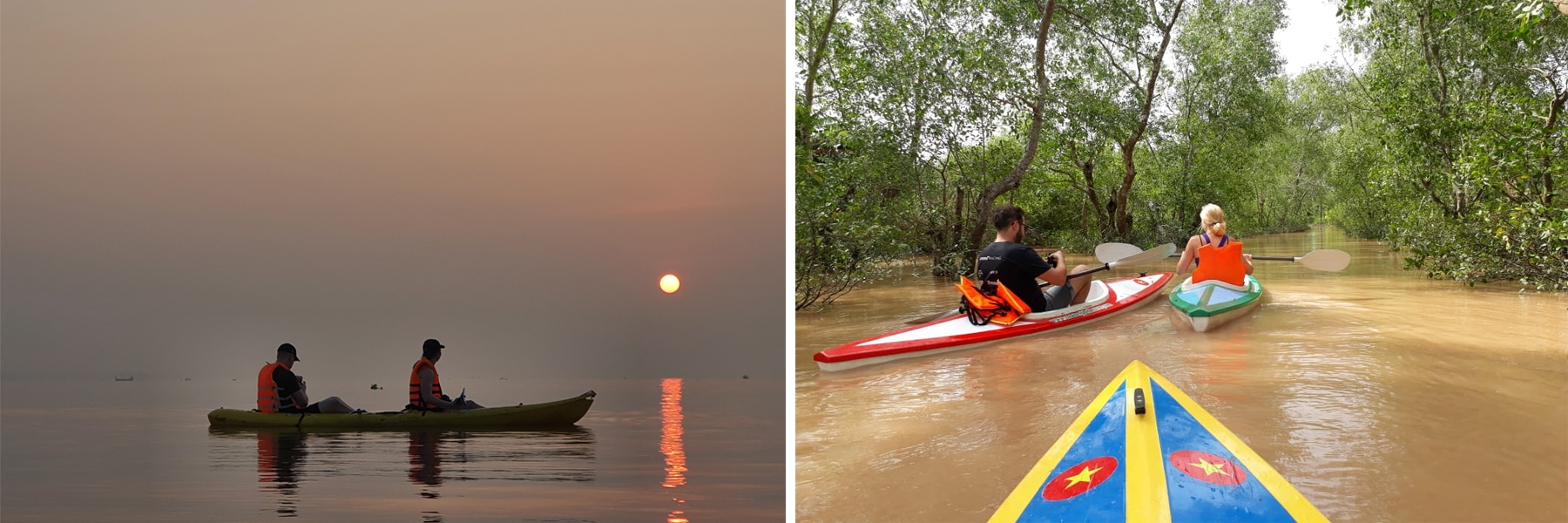 Bike, boat & kayak the Mekong Two days